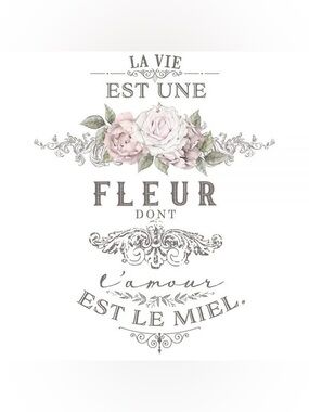 Redesign with Prima Decor Transfer | L’AMOUR EST LE MIEL | RARE | 27” x 36”